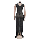 Beaded Sexy One-piece Wrap Hip Max Party Dress BY-7113