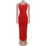 Super Sexy Halter Backless Hot Drilling Slim Tight Long Party Dresses BY-7480