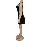 Sporty Sleeveless Mini Skirt Slim Skate Dress BY-7320