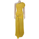 Sexy Sleeveless V-neck Slim Side Split Maxi Dress BY-7662