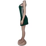 Sporty Sleeveless Mini Skirt Slim Skate Dress BY-7320