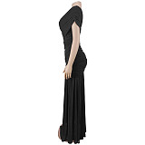 Sexy Sleeveless V-neck Slim Side Split Maxi Dress BY-7662