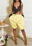 Loose Casual Drawstring Culottes Short Pants XINH-80613