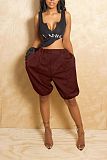 Loose Casual Drawstring Culottes Short Pants XINH-80613