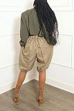 Loose Casual Drawstring Culottes Short Pants XINH-80613