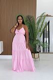 Backless Strap Tie-up Beach Lovely Maxi Dress RC-3405