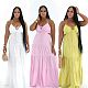 Backless Strap Tie-up Beach Lovely Maxi Dress RC-3405