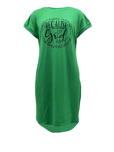 Slim Wrap Hip Short Sleeved Green Round Neck Cotton Dress SFY-TW445