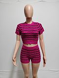 Casual Girls Short Sleeves Crop Top And Shorts Sweater Suits XT-8307