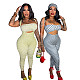 Dot Printed Halter Jumpsuit Bra Hairband Three Pieces Set SFY-TW879