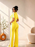 Loose Lapel Short Sleeve Striped Sportswear Two-piece Set SFY-TW891