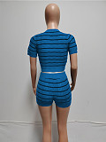 Casual Girls Short Sleeves Crop Top And Shorts Sweater Suits XT-8307