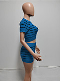 Casual Girls Short Sleeves Crop Top And Shorts Sweater Suits XT-8307