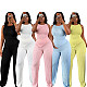 Women Sleeveless Irregular Tank Top Wide Leg Pants Set SFY-TW890