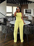 Women Sleeveless Irregular Tank Top Wide Leg Pants Set SFY-TW890