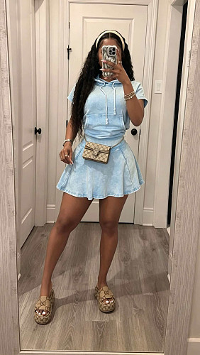 2026 Wholesale Casual Cotton Stretch Washed Skirt Set TR-1371