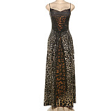 Hot Girl Leopard Print Slim Strap Maxi Dress RS-K25D65829