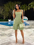 Lovely Strap Vest Pockets Workwear Romper ZS-G0783