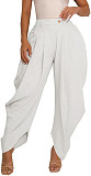 Solid Sexy Casual Irregularly Trouser Legs Cut Ankle-length Overall Pants XINH-M80802