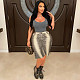 Straight Cut Snakeskin Print Half-length Shorts XINH-M80803