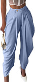 Solid Sexy Casual Irregularly Trouser Legs Cut Ankle-length Overall Pants XINH-M80802