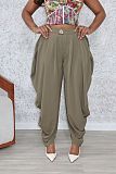 Solid Sexy Casual Irregularly Trouser Legs Cut Ankle-length Overall Pants XINH-M80802