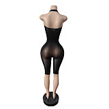 High Elastic Sleeveless One-piece Tight Knee Length Romper MEM-88701