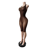 High Elastic Sleeveless One-piece Tight Knee Length Romper MEM-88701