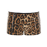 Low Waist Sequined Leopard Sexy Women Hot Shorts MRA-25342