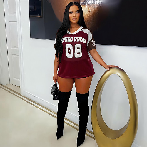 Casual Comfortable Mesh Loose Short-Sleeve T-Shirt Top ASL-6817