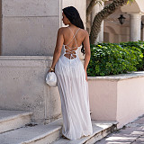 Women's Summer Sexy Backless Chiffon Bandeau One-piece Pants BY-7738