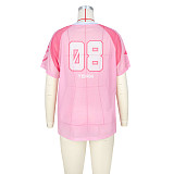 Casual Comfortable Mesh Loose Short-Sleeve T-Shirt Top ASL-6817