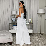 Fashion Women's Summer Lace-up Pleated Wide-leg One-piece Pants BY-7735
