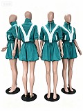 Women's New Casual Color-Block Quick-Dry Bubble Skirt Set TR-1372