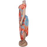 Fashionable Women's Sexy Exquisite Beach Print Dress BY-7731