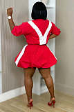 Women's New Casual Color-Block Quick-Dry Bubble Skirt Set TR-1372
