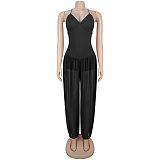 Women's Summer Sexy Backless Chiffon Bandeau One-piece Pants BY-7738