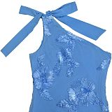 Fashion Women's Summer Elegant Jacquard Oblique Shoulder Bodycon Formal Dress BY-7747