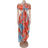 Fashionable Women's Sexy Exquisite Beach Print Dress BY-7731