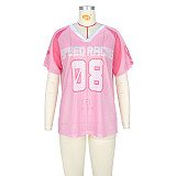 Casual Comfortable Mesh Loose Short-Sleeve T-Shirt Top ASL-6817