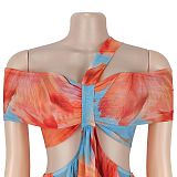 Fashionable Women's Sexy Exquisite Beach Print Dress BY-7731