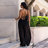 Women's Summer Sexy Backless Chiffon Bandeau One-piece Pants BY-7738