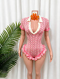 Knitted Polo Collar Summer Lovely One-piece Romper CM-60608