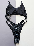 Black Snake Printed Women Sexy One-piece Swimwear XM-528
