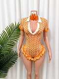 Knitted Polo Collar Summer Lovely One-piece Romper CM-60608