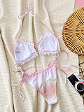 Sexy Low Waist Halter Printed Bikini Swimsuits Set XM-652