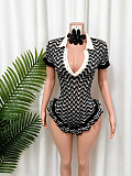 Knitted Polo Collar Summer Lovely One-piece Romper CM-60608