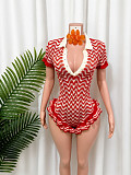 Knitted Polo Collar Summer Lovely One-piece Romper CM-60608