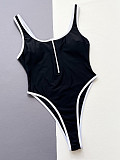 Girls Zipper Black One-piece Swimwear Bikini XM-502