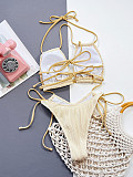 Girls Halter Lace-up Bikini One-piece Swimwear XM-970